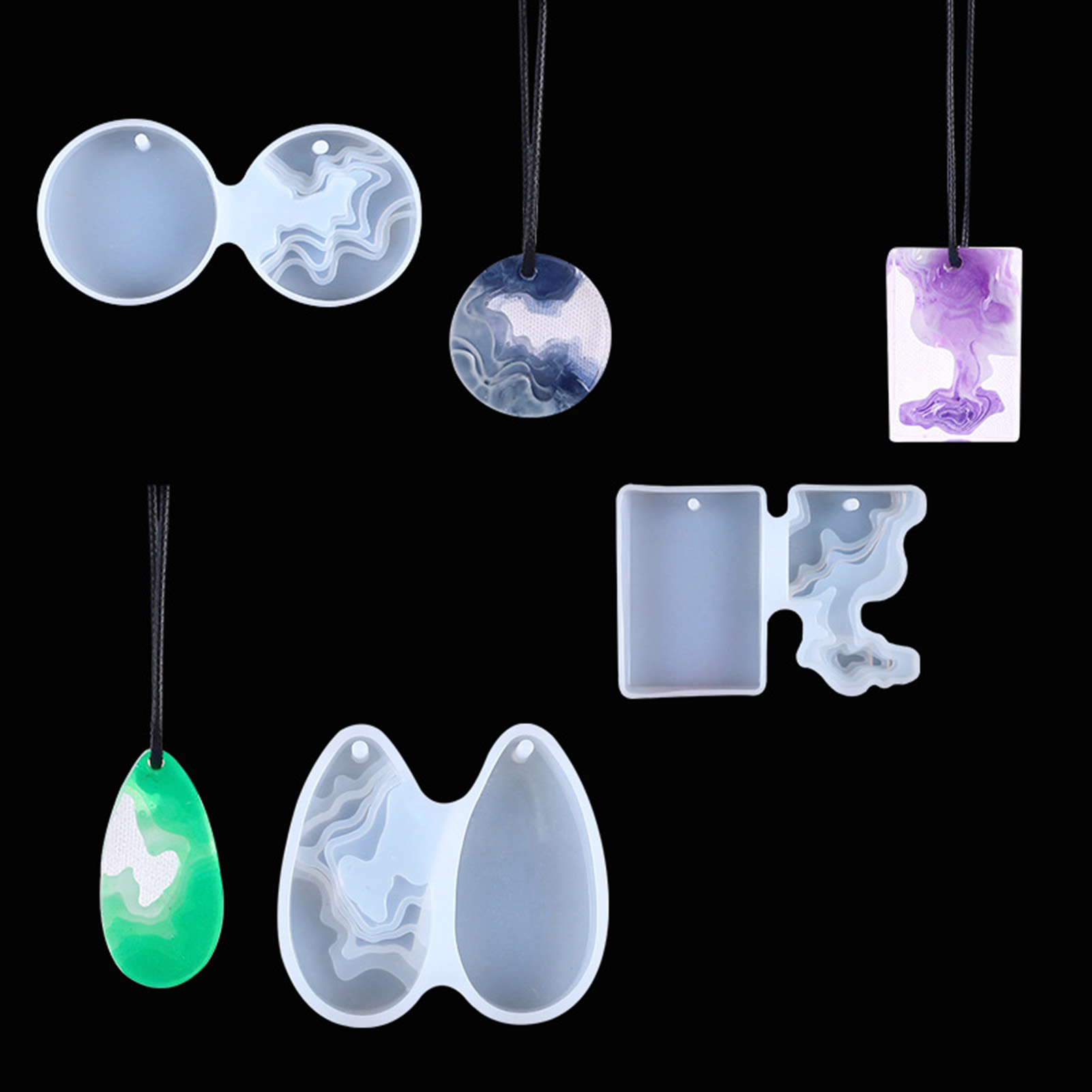 Geode Mold Silicone - Juego de 3 Moldes de Silicona