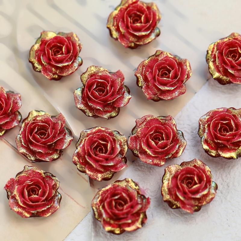 Resin Glitter Pack - Paquete 10 flores plástico con degradado
