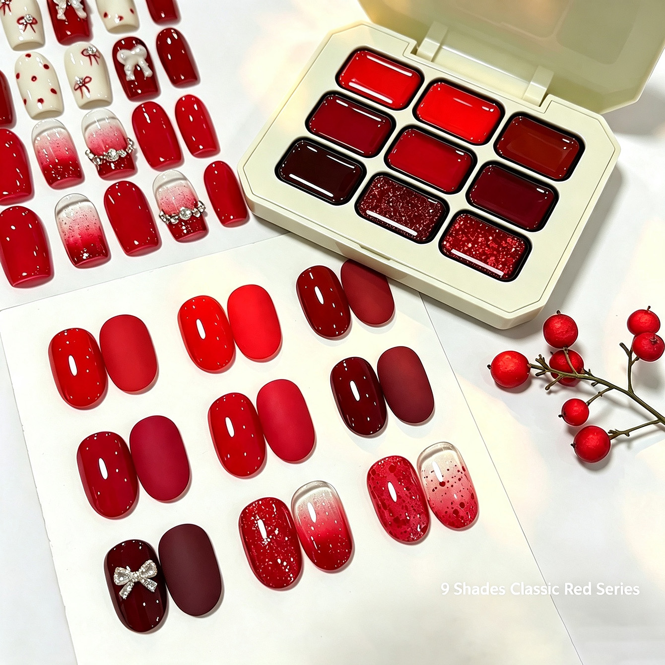 Resin Glitter Pack - Gel de Uñas Sólido Rojo Clásico