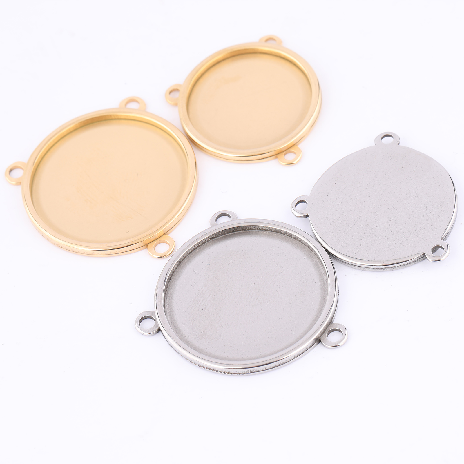 Bezels Set Pendant - 5 uds. De acero inoxidable chapado