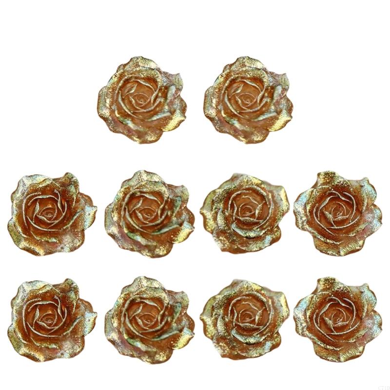 Paquete 10 flores plástico con - Resin Glitter Pack reseña y precio