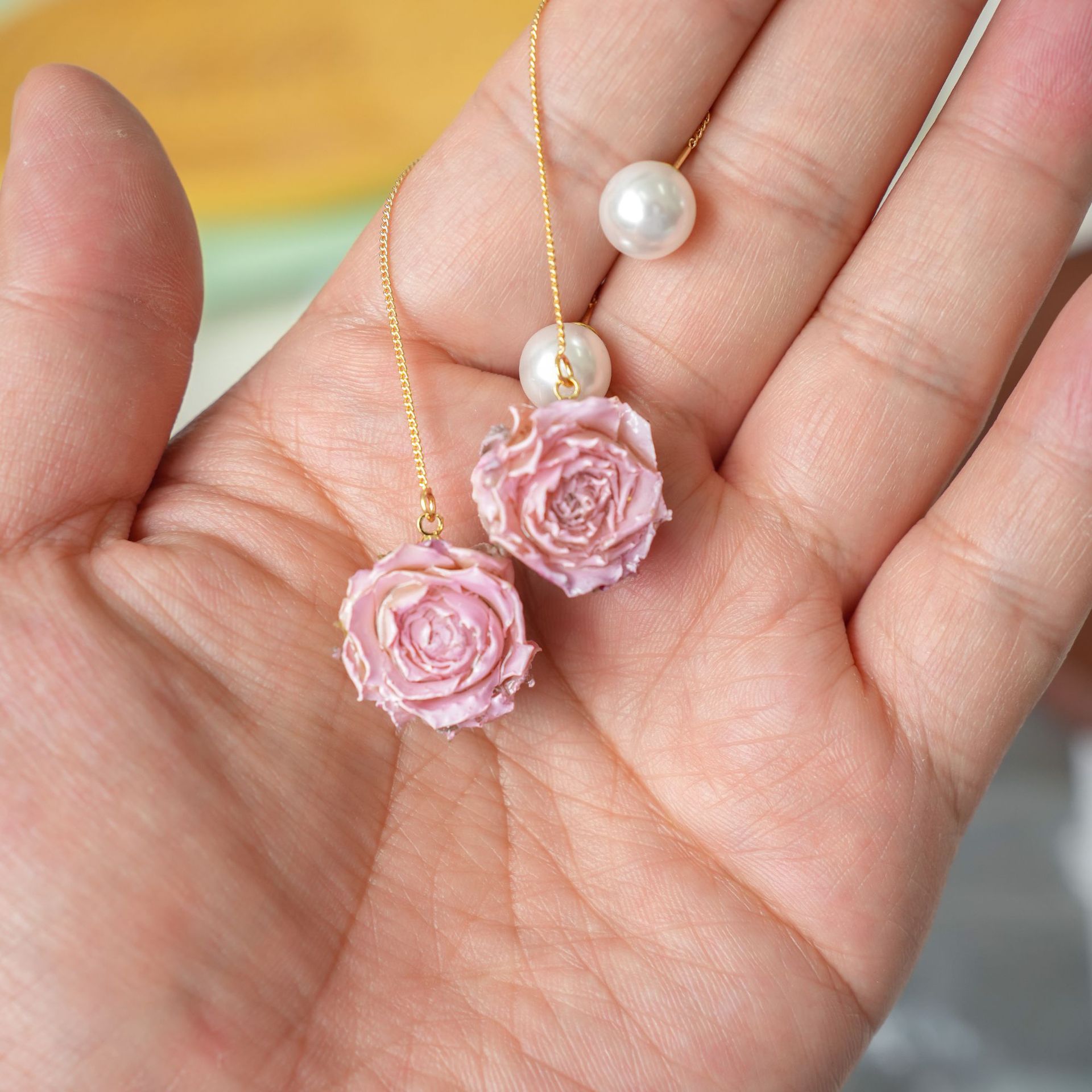 Pendientes Largos Elegantes de - Flower Preservation Resin reseña y precio